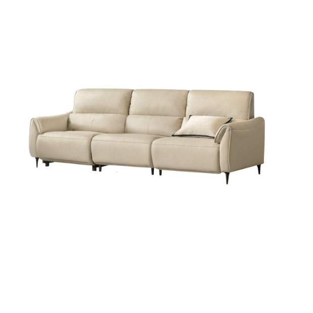 Leather Top Layer Cowhide Retractable Electric Sofa