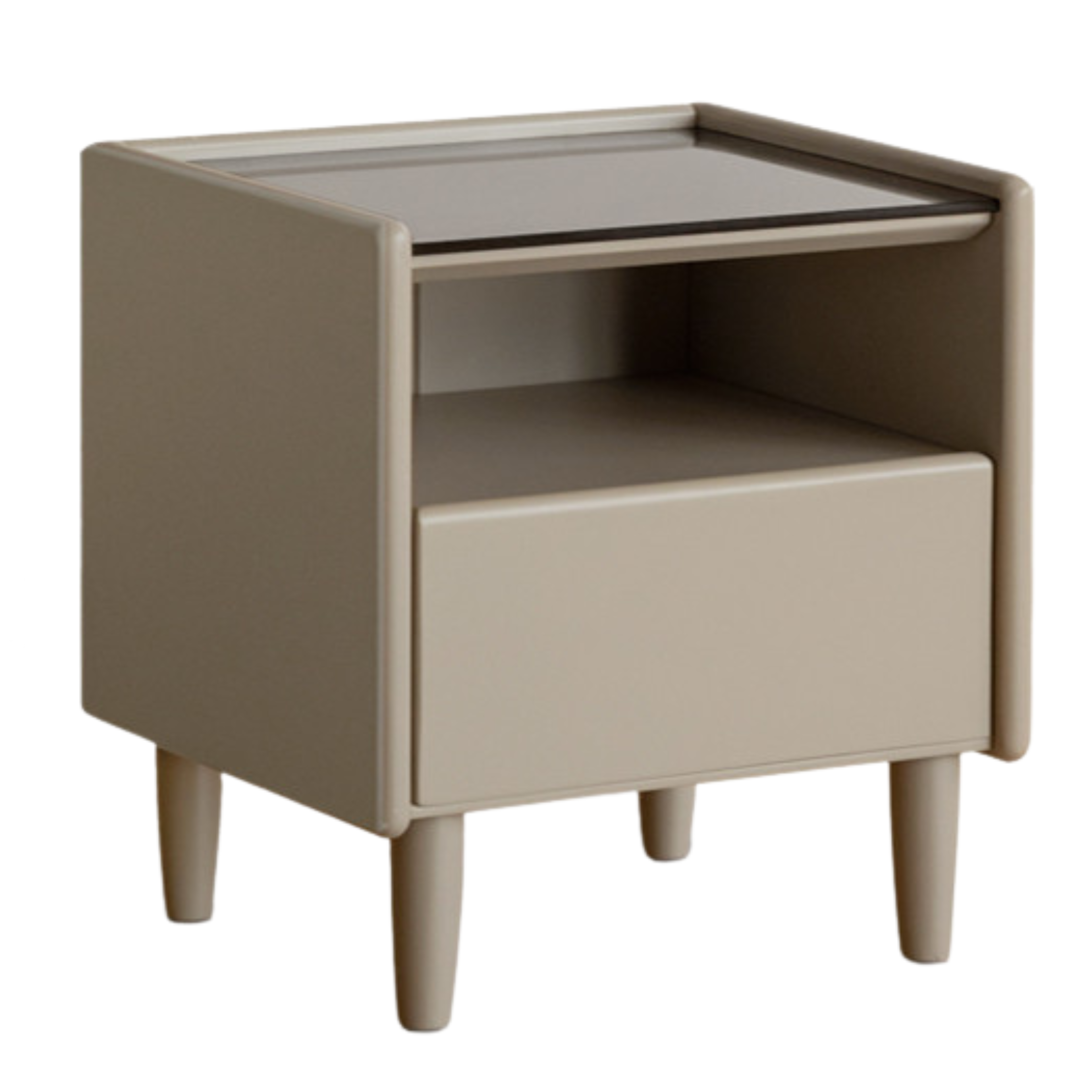 Ash, Cherry, Black walnut, Poplar, Solid Rubberwood Modern Nightstand.