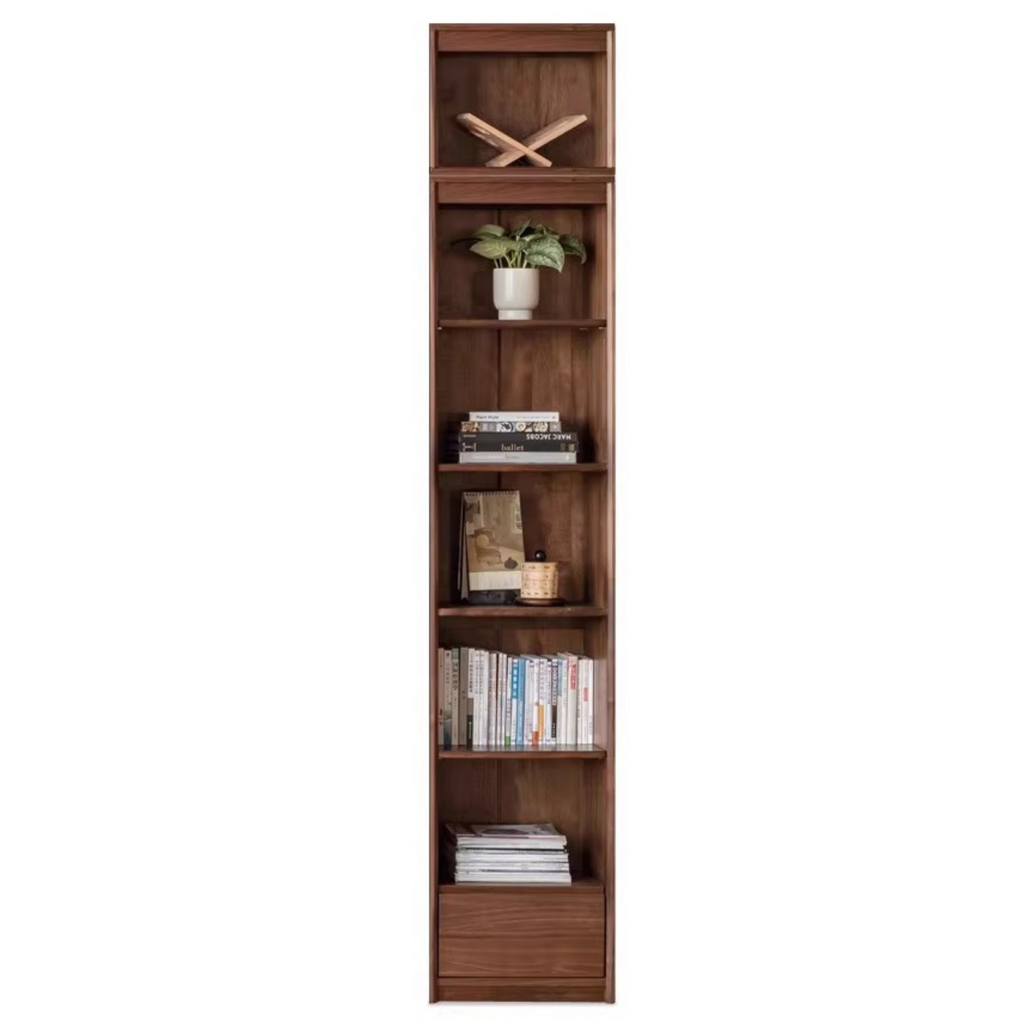 Black Walnut, Golden Sandalwood Solid Wood Bookshelf