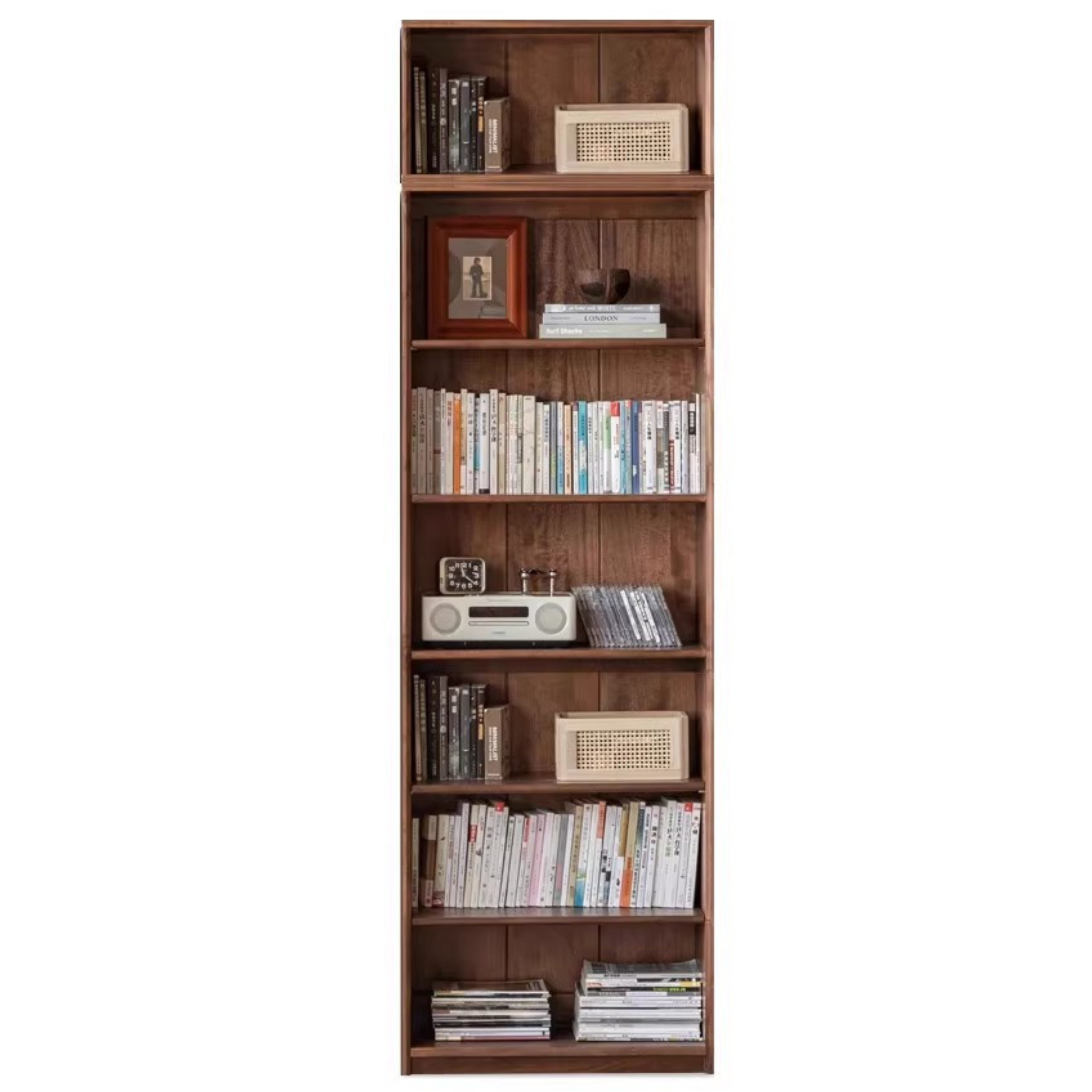 Black Walnut, Golden Sandalwood Solid Wood Bookshelf