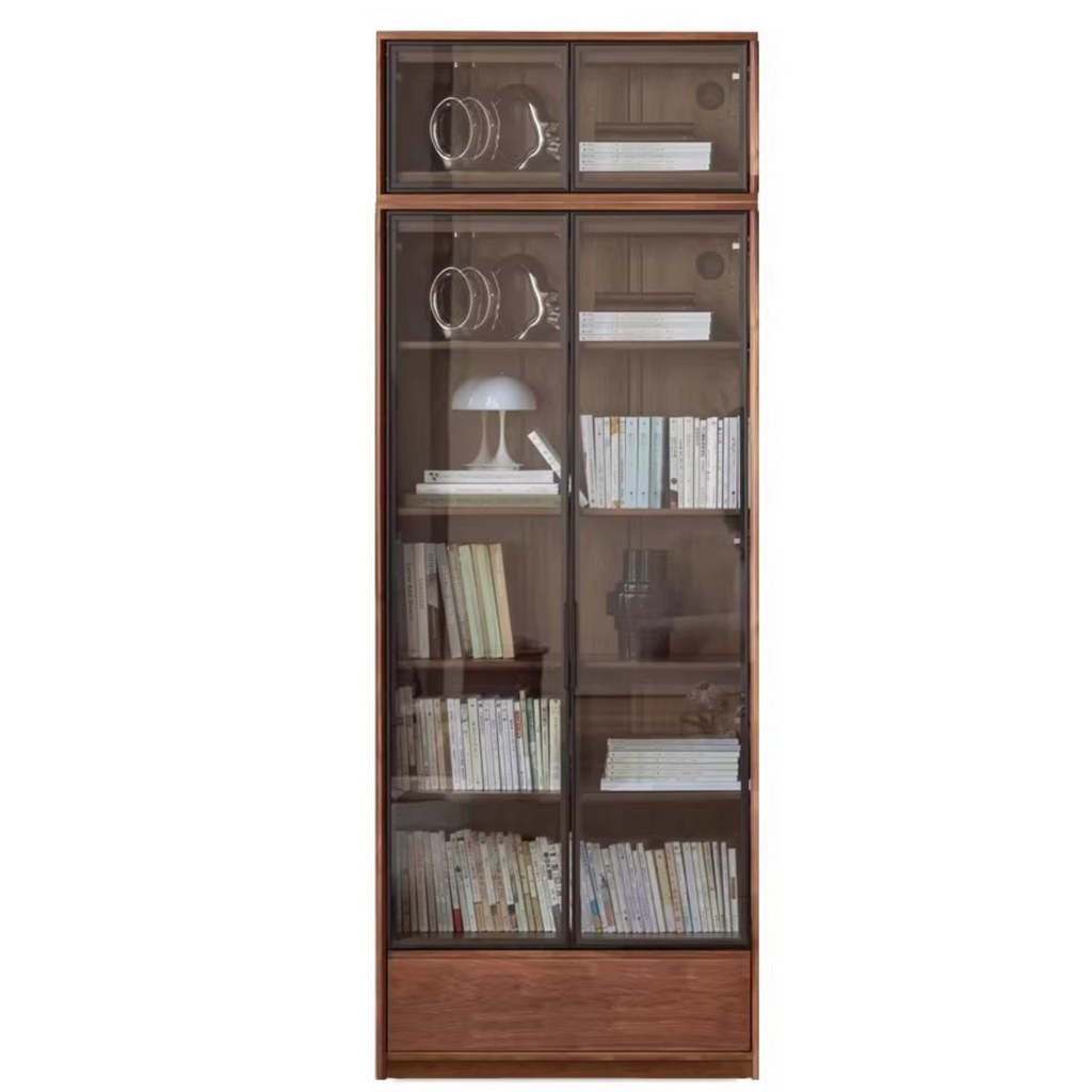 Black Walnut, Golden Sandalwood Solid Wood Bookshelf