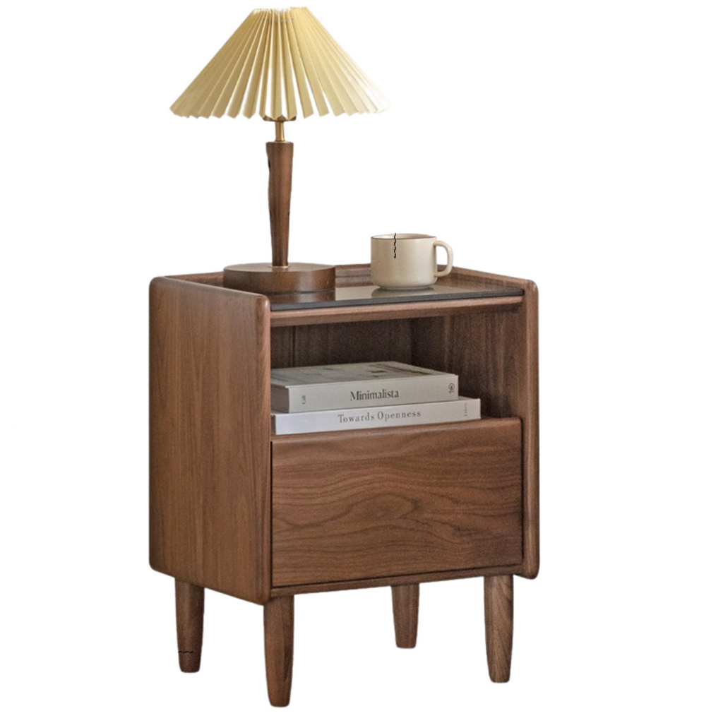 Ash, Cherry, Black walnut, Poplar, Solid Rubberwood Modern Nightstand.
