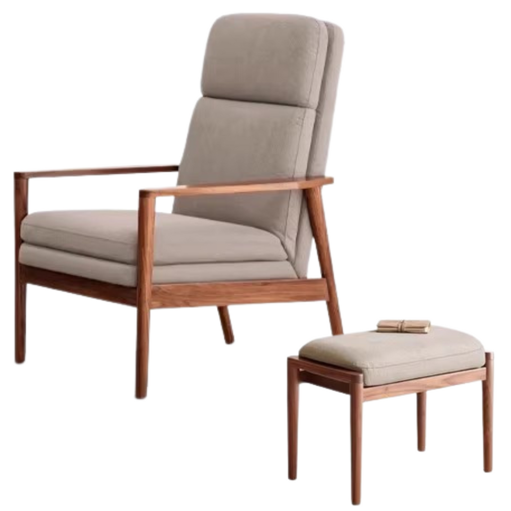 Black Walnut Solid Wood Fabric Sofa Chair