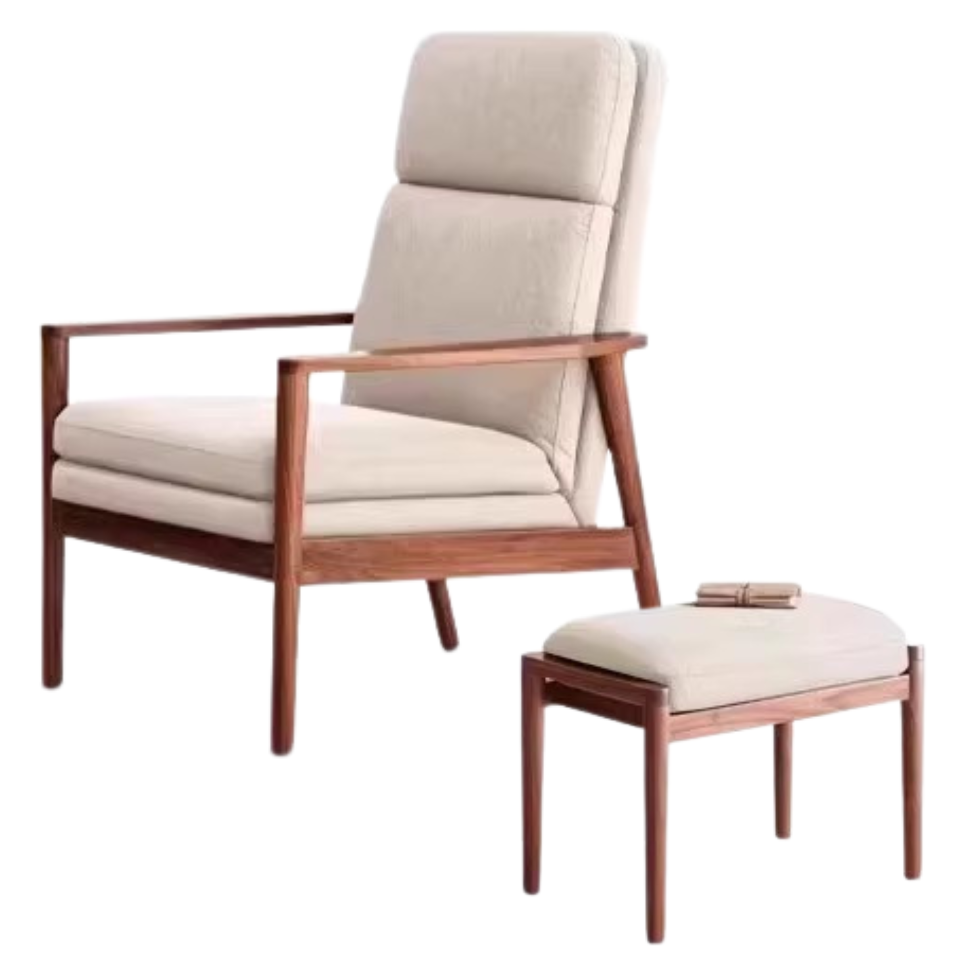 Black Walnut Solid Wood Fabric Sofa Chair