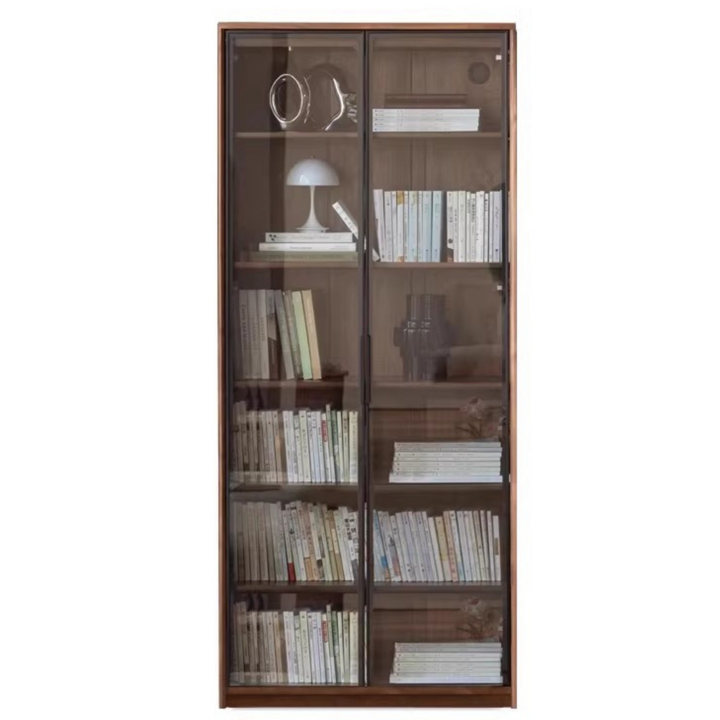 Black Walnut, Golden Sandalwood Solid Wood Bookshelf