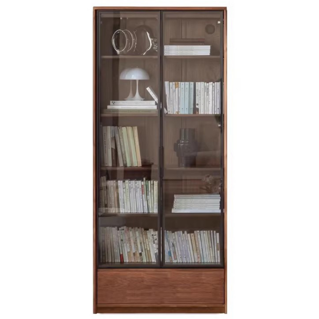 Black Walnut, Golden Sandalwood Solid Wood Bookshelf