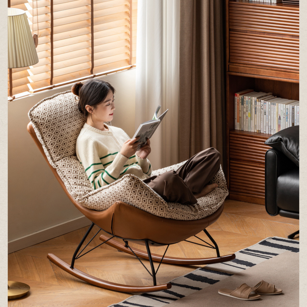 Fabric Rocking Retro Lazy Eggshell Chair