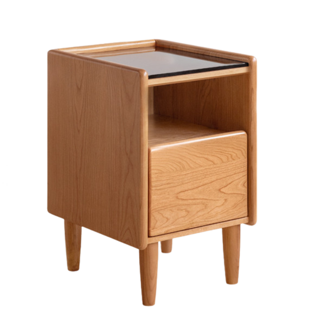 Ash, Cherry, Black walnut, Poplar, Solid Rubberwood Modern Nightstand.