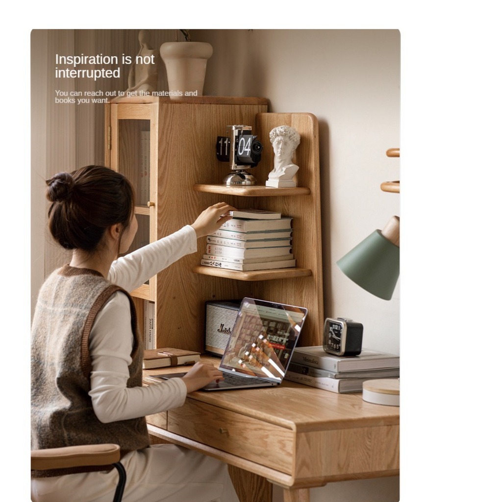 Oak Solid Wood Office Desk Combination