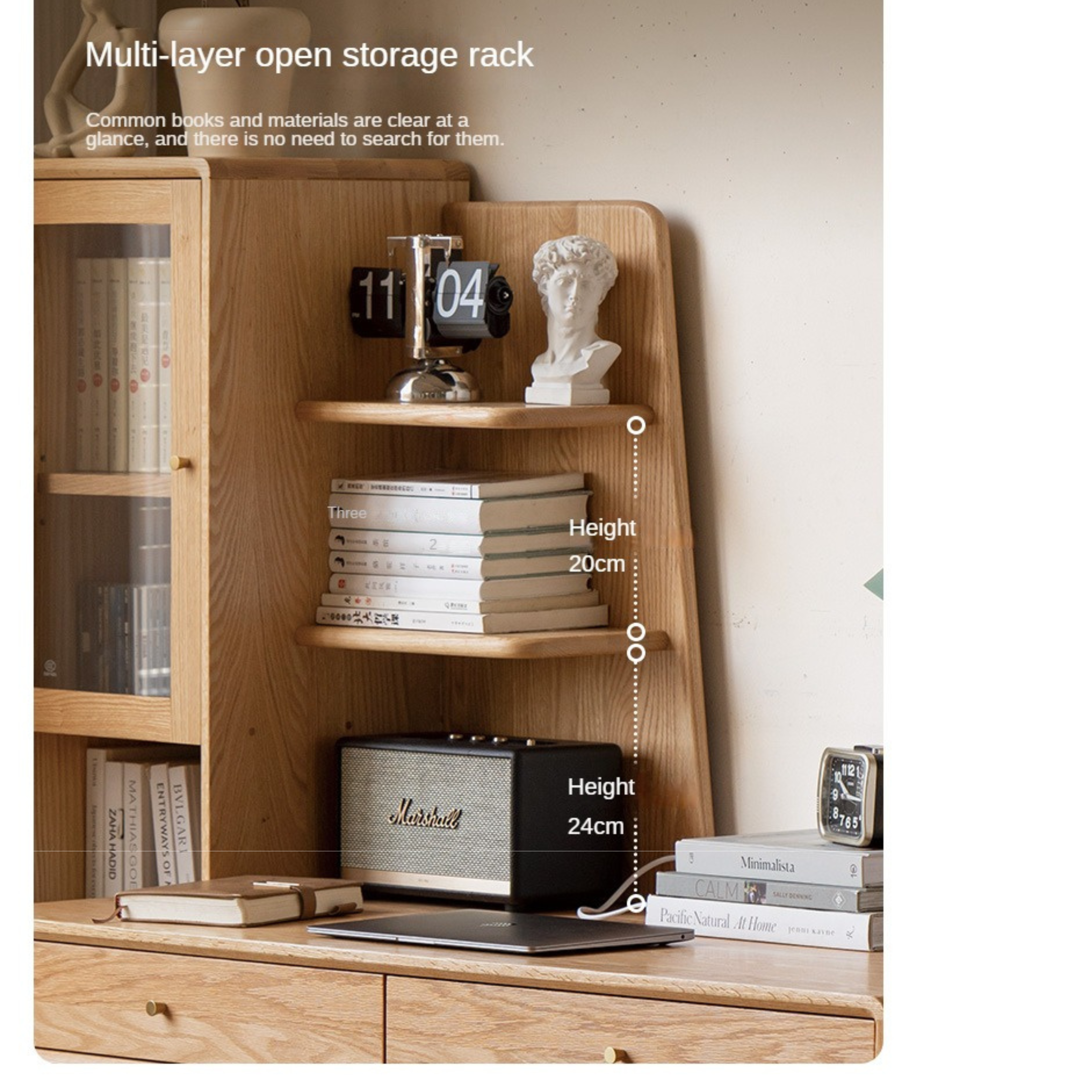 Oak Solid Wood Office Desk Combination