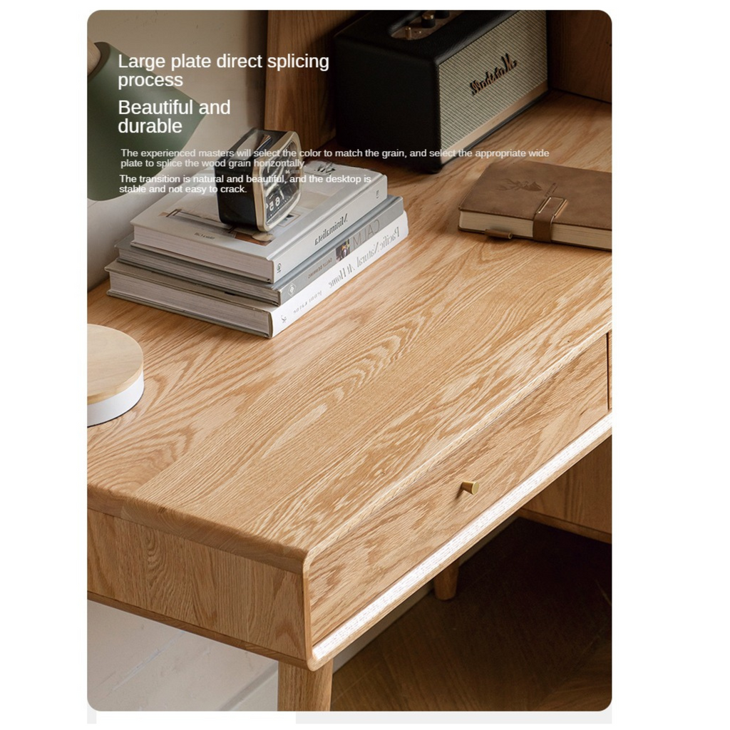 Oak Solid Wood Office Desk Combination