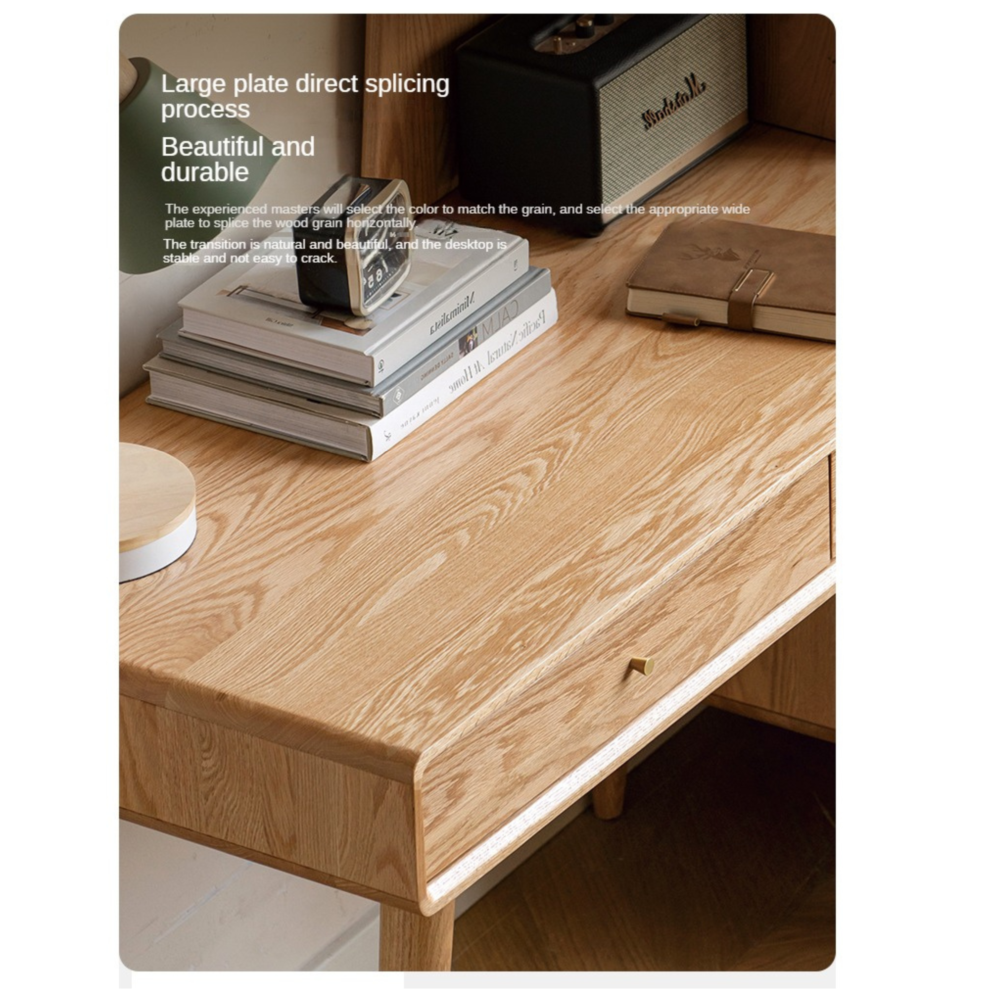 Oak Solid Wood Office Desk Combination