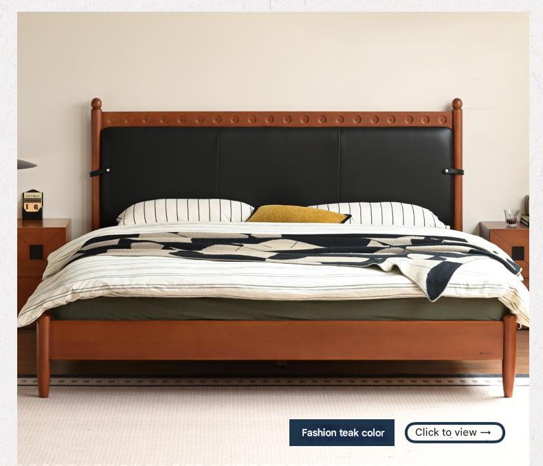 Ash Solid Wood Bauhaus Soft Leaning Antique Style Bed