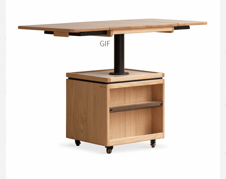 Oak Solid Wood Modern Style Lifting Mobile Coffee Table
