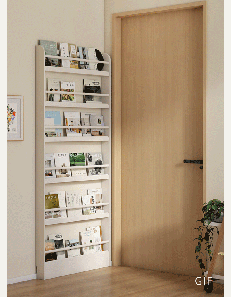 Rubberwood Solid Wood Cream Style Bookshelf