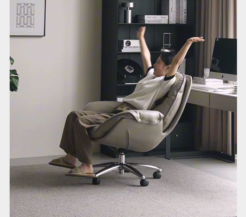 Leather Leisure Rotating Office Armchair