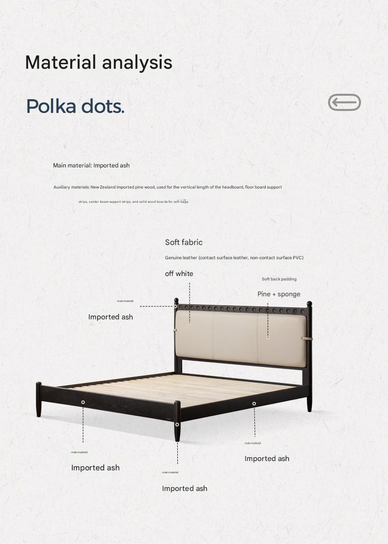 Ash Solid Wood Bauhaus Soft Leaning Antique Style Bed