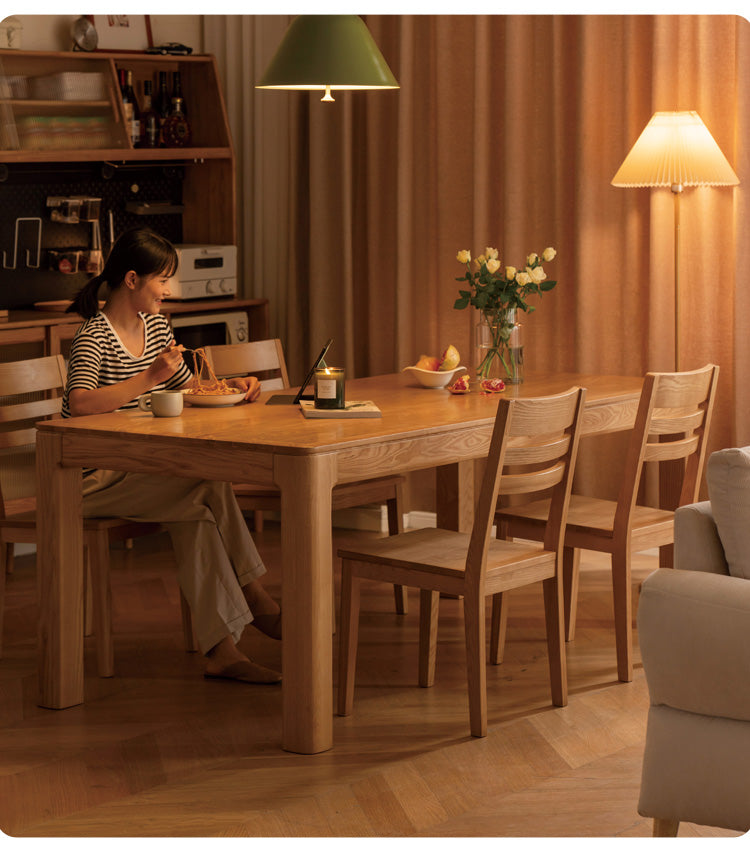 Ash, Oak Solid Wood Long Dining Table