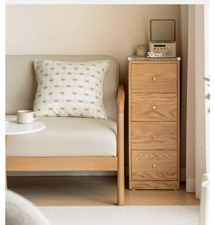 Oak Solid Wood Side Cabinet, Multi-Functional Storage-USA