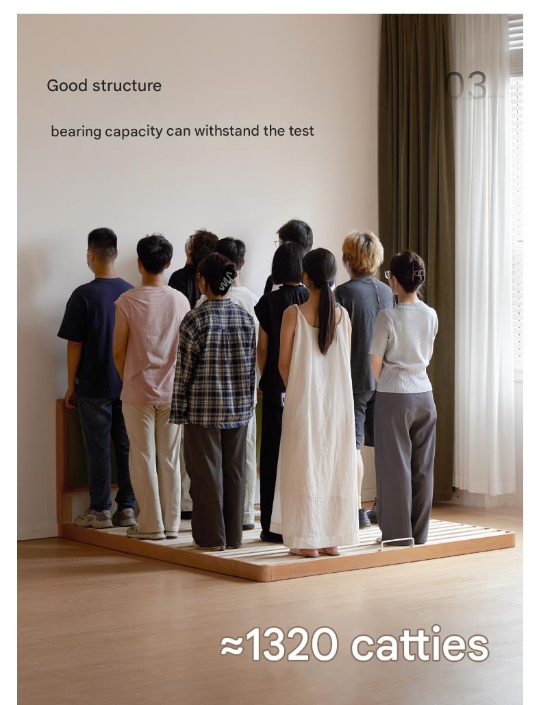 Beech Solid Wood Modern Simple Soft Leaning Platform Bed