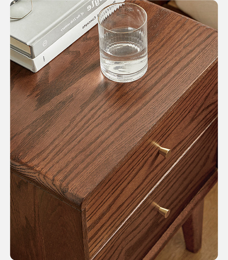 Oak Solid Wood walnut color Nightstand