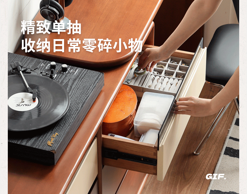 Poplar Solid Wood Bauhaus Style Dressing Table