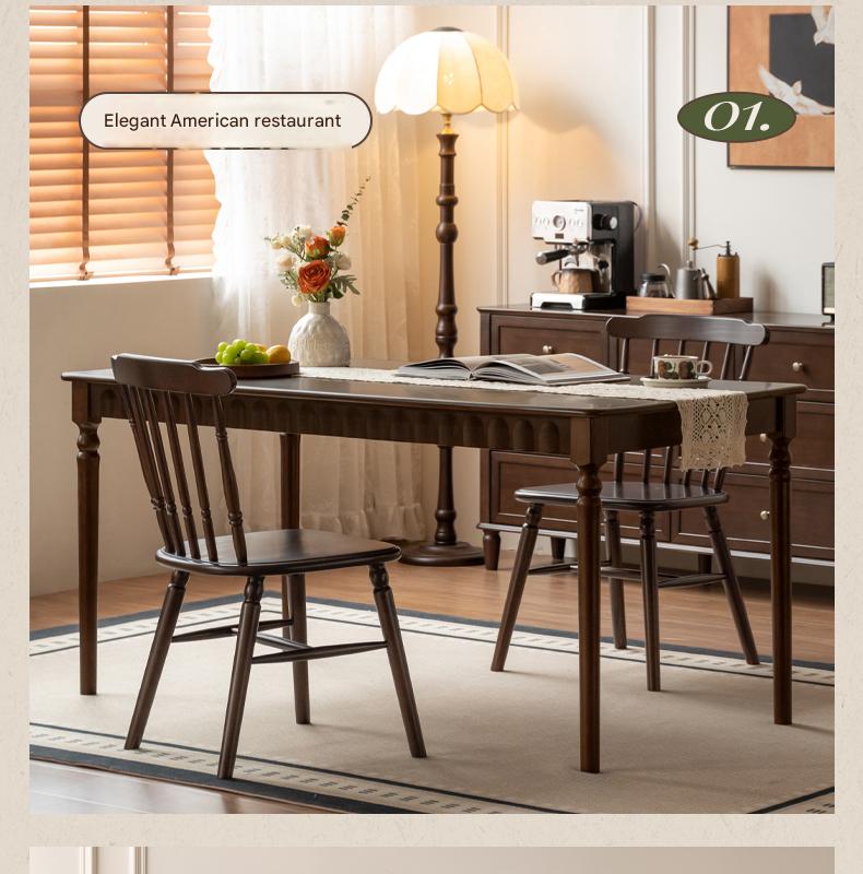 Set 4 pcs Black Walnut Solid Wood Dining Chair