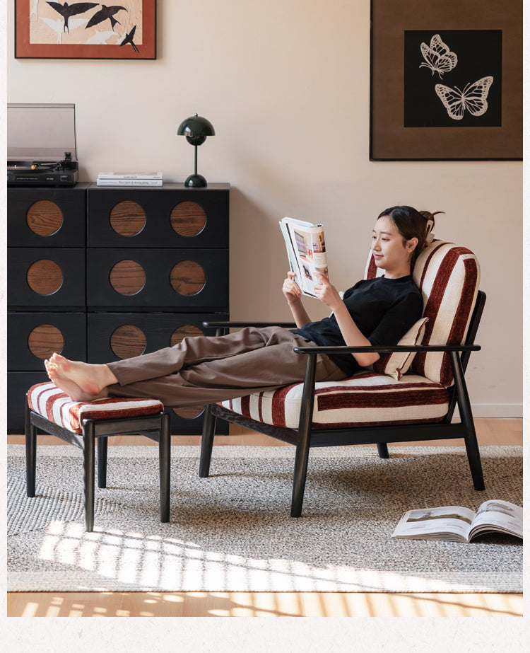 Oak Solid Wood French Retro Single Chair