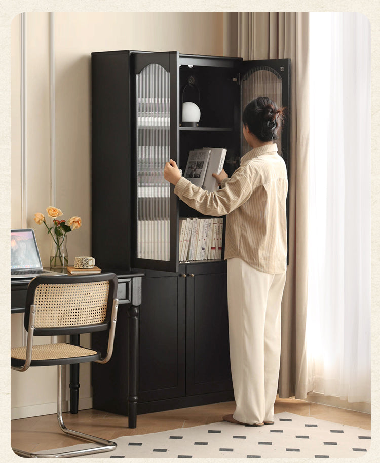 Solid Rubberwood American Retro Bookcase