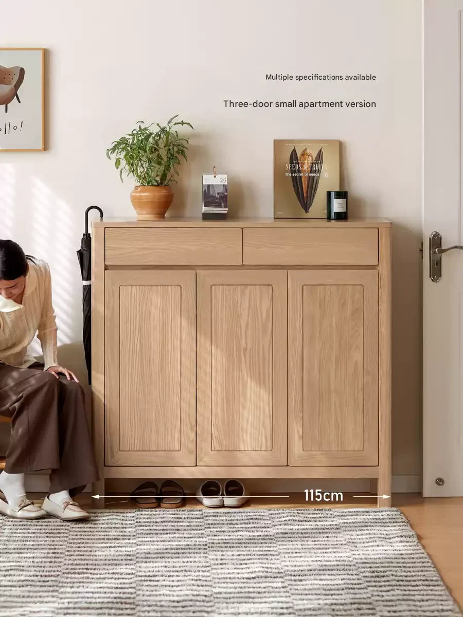 Ash Solid Wood Modern Large Shoe Cabinet