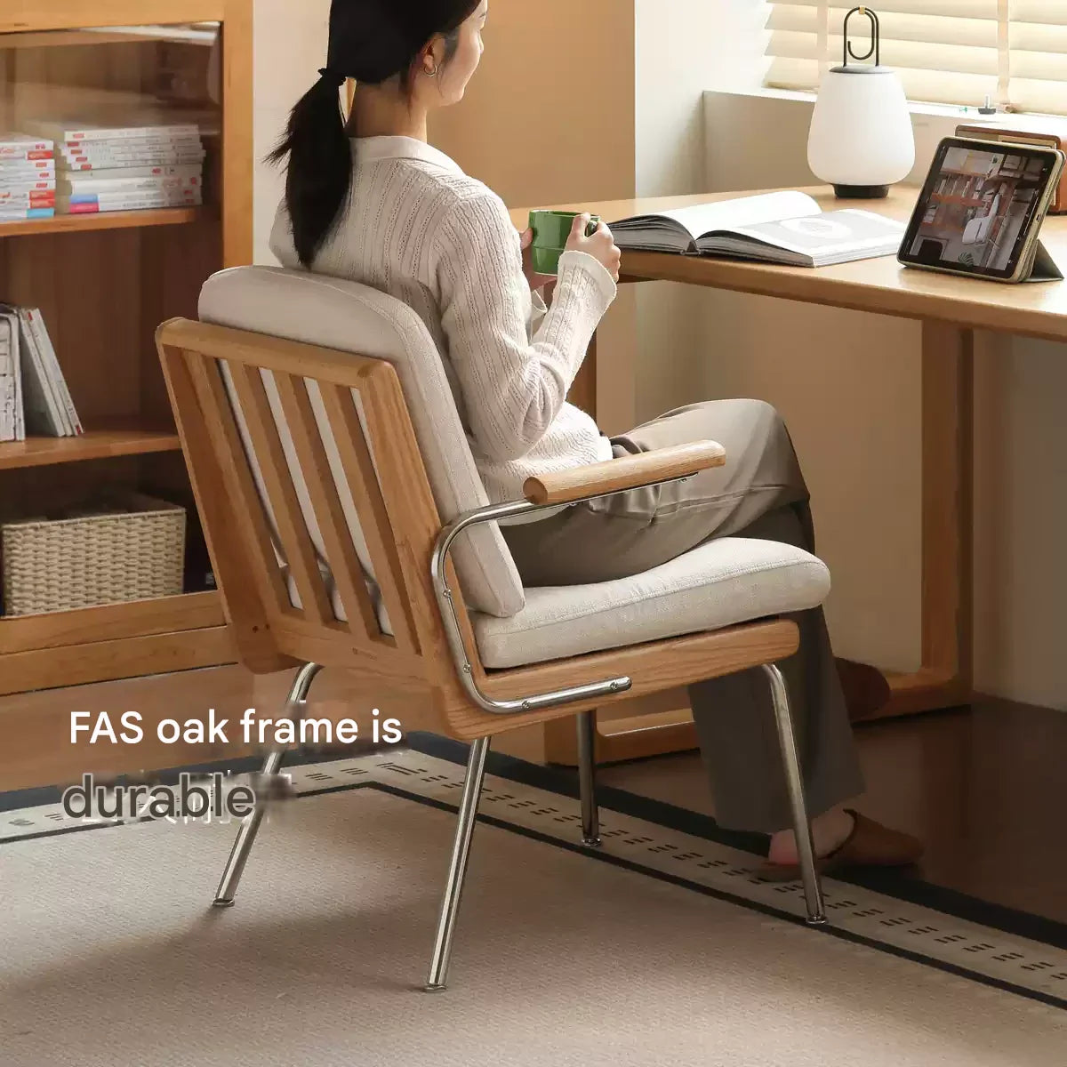 Oak Solid Wood Modern Minimalist Soft Office Chair