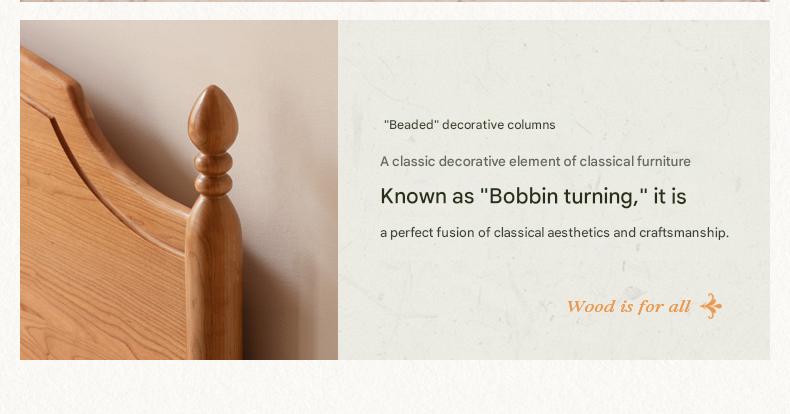 Cherry solid wood French retro storage bed