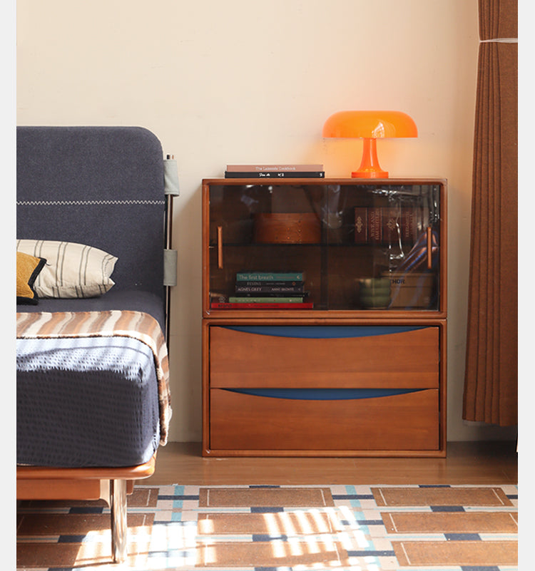 Poplar Solid Wood TV Cabinet Antique Style Module Combination.