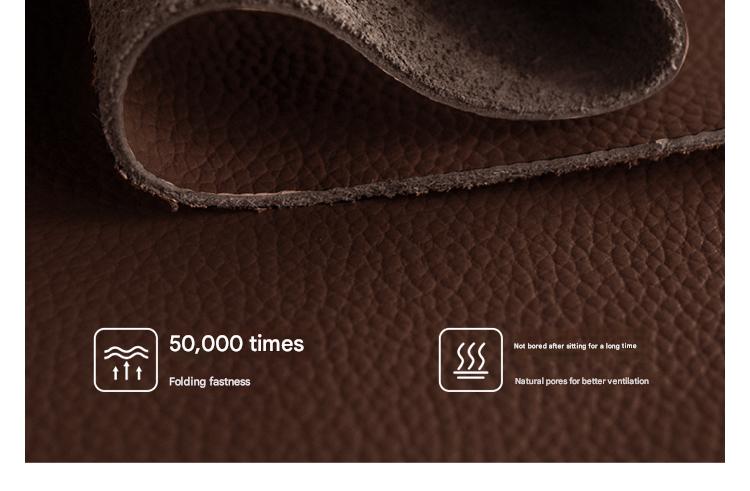 Leather Italian Light Luxury Brown Double Bed