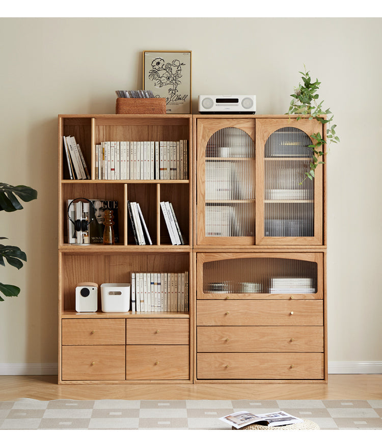 Oak Solid Wood Modern Free Combination Bookshelf
