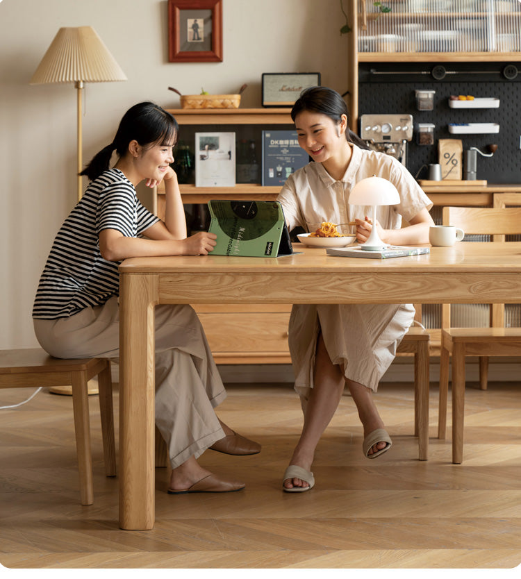 Ash, Oak Solid Wood Long Dining Table