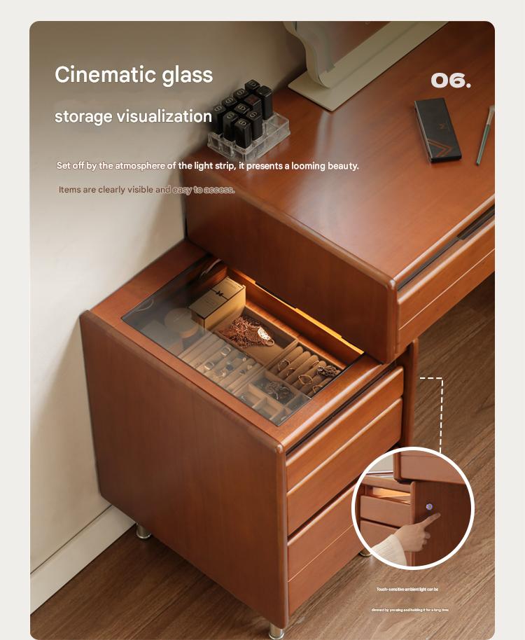 Poplar Solid Wood Bauhaus Multi Functional Dressing Table.