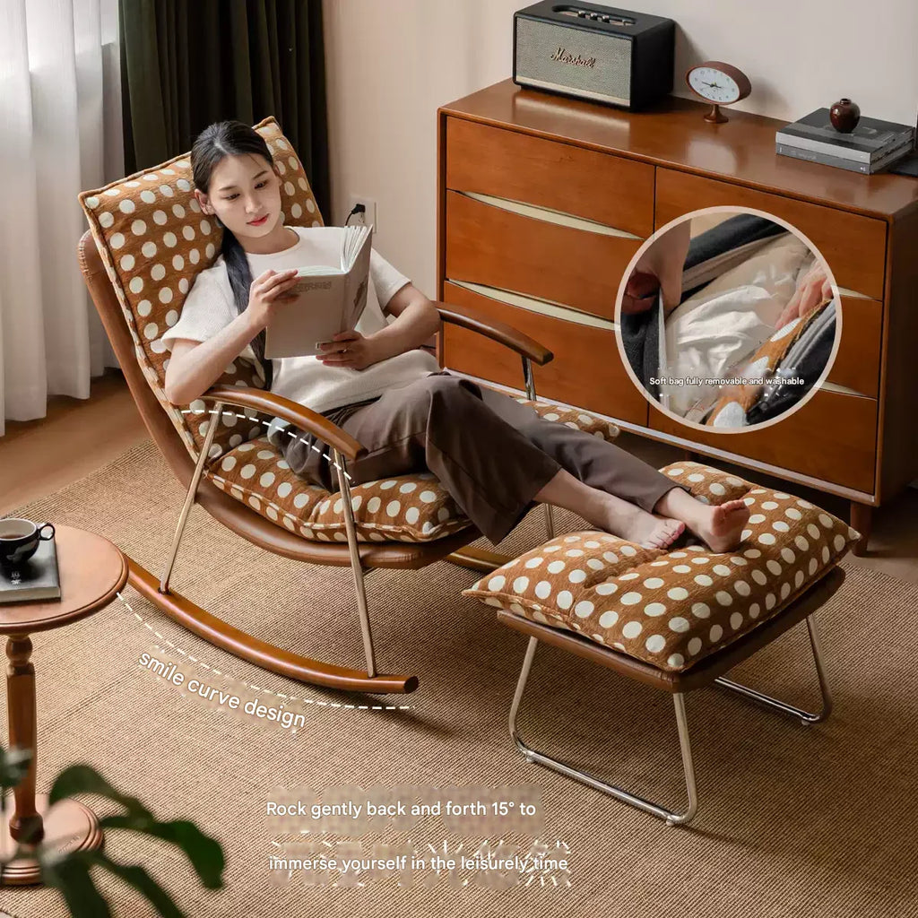 Fabric medieval style rocking chair