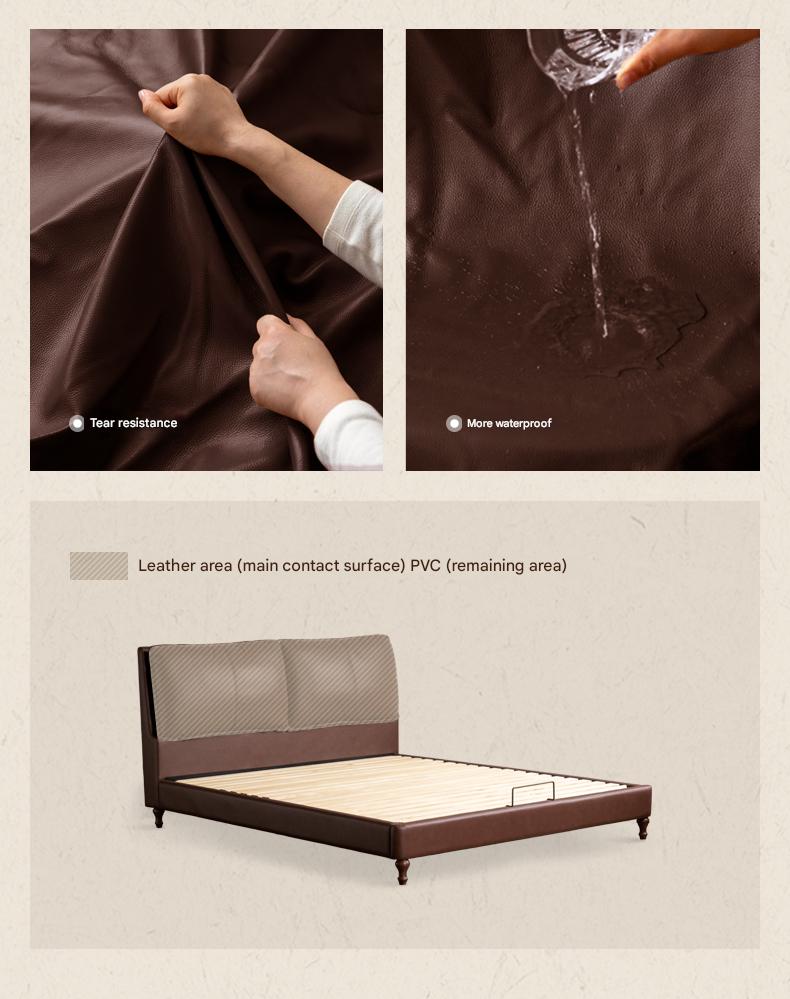 Leather Art Light Luxury Leather Bed