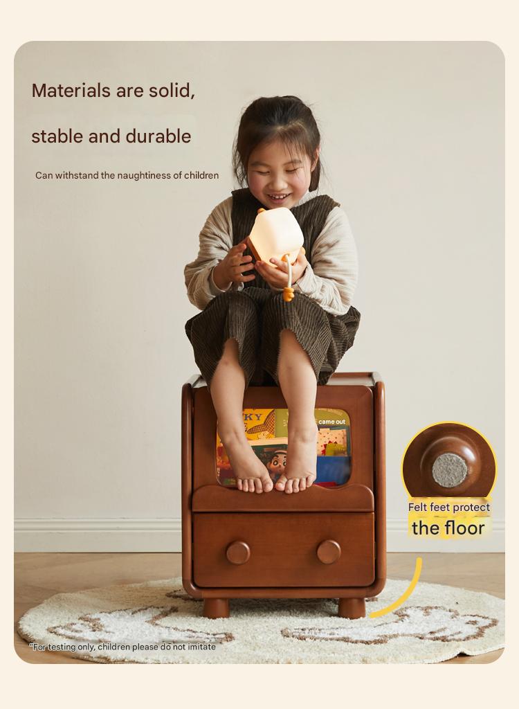 Poplar Solid Wood Children's with Lights Nightstand