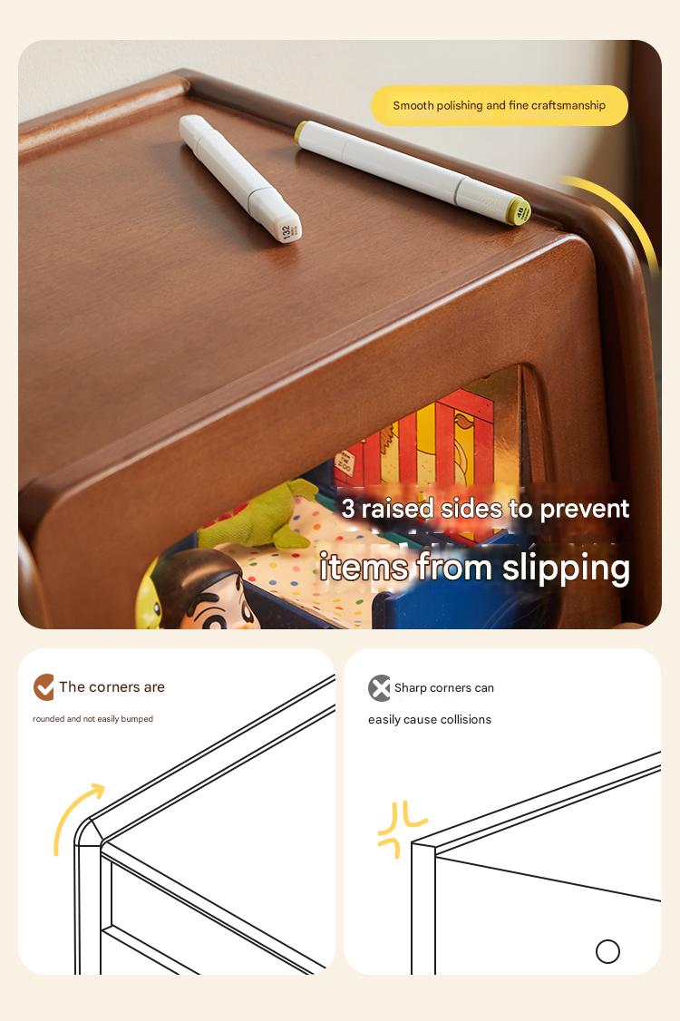 Poplar Solid Wood Children's with Lights Nightstand