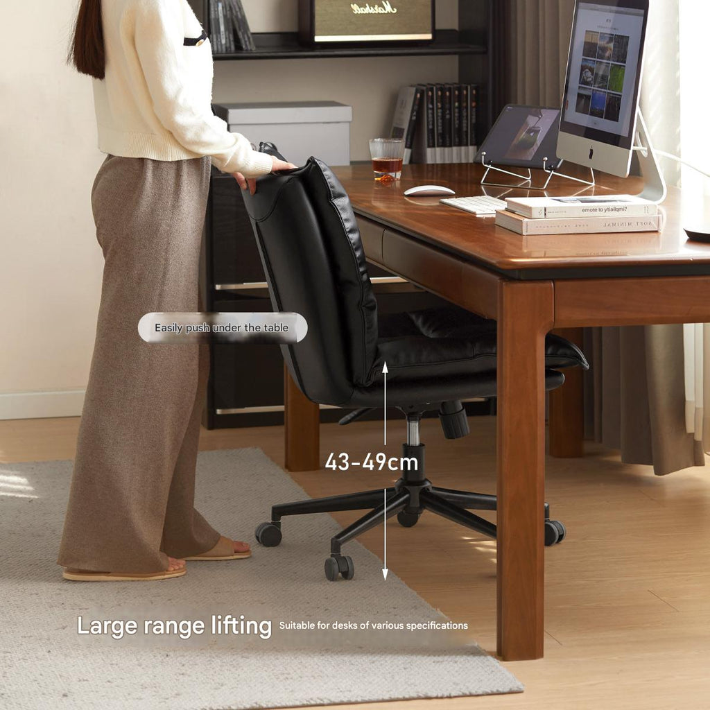 Organic Leather Rotating Modern Back Chair