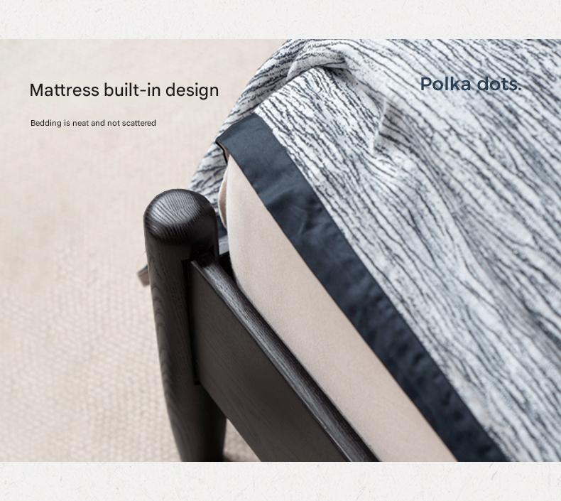 Ash Solid Wood Bauhaus Soft Leaning Antique Style Bed