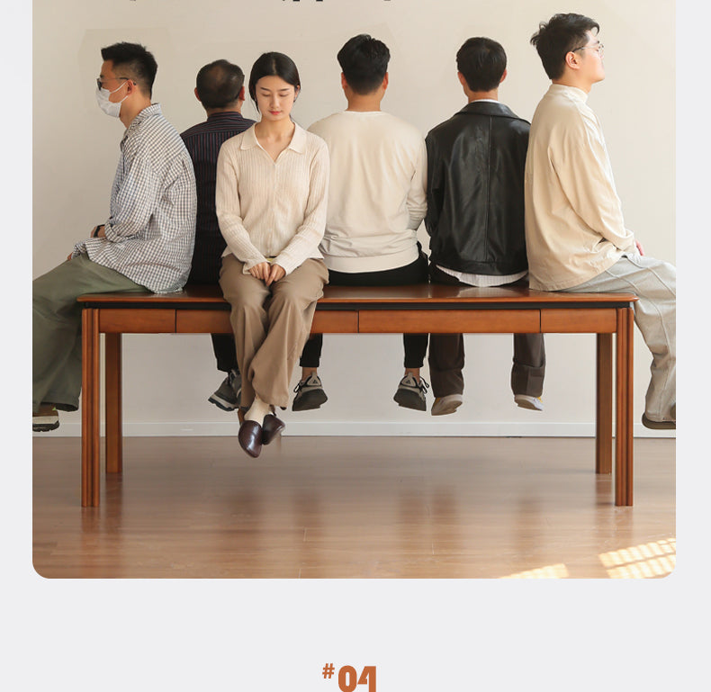 Poplar Solid Wood Antique Style Rectangular with Pull-out Workbench Office Desk