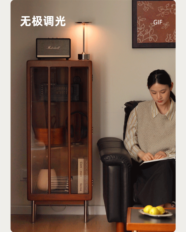 Poplar Solid Wood Bauhaus Style Side Cabinet