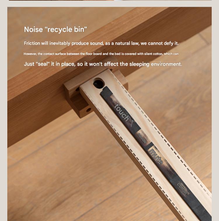 Cherry Solid Wood Modern Multifunctional Night Light Double Bed