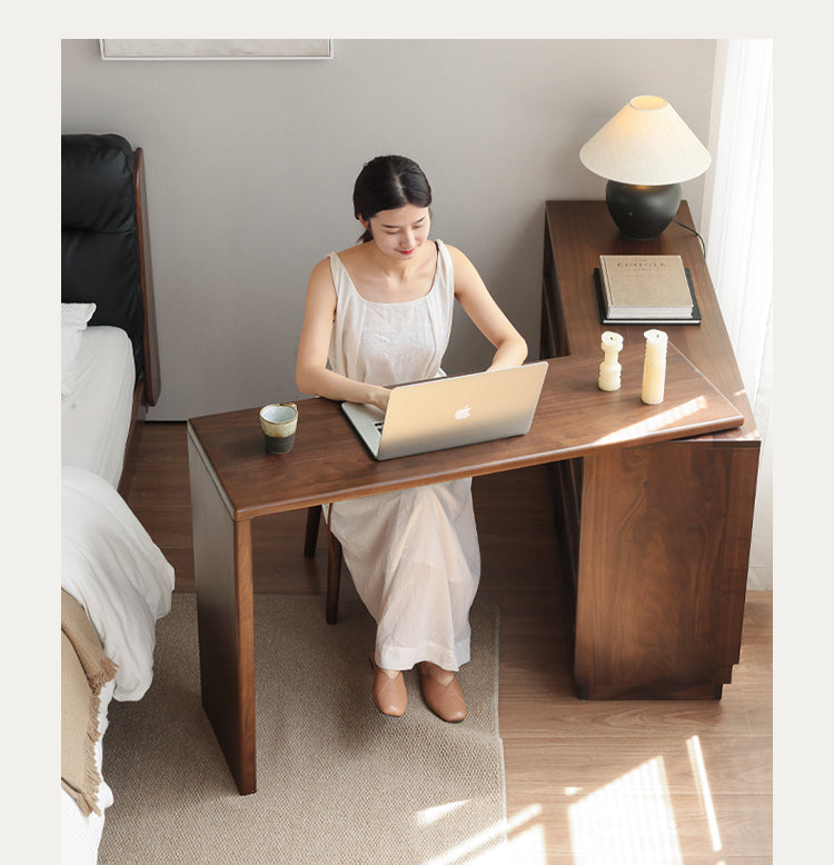 Black Walnut Solid Wood Light Luxury Dressing Table