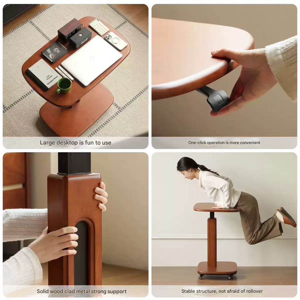 Poplar Solid Wood Mobile Ancient Style Table