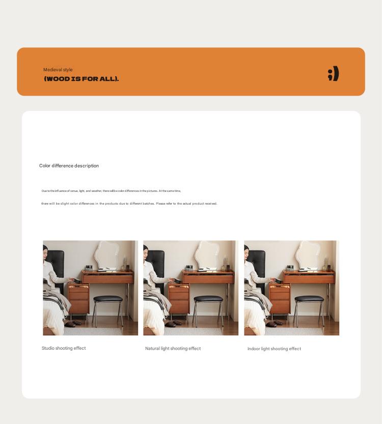 Poplar Solid Wood Bauhaus Multi Functional Dressing Table.