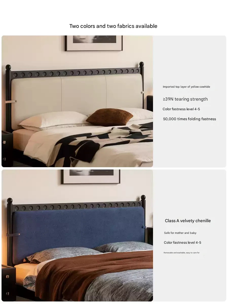 Ash Solid Wood Bauhaus Soft Leaning Antique Style Bed